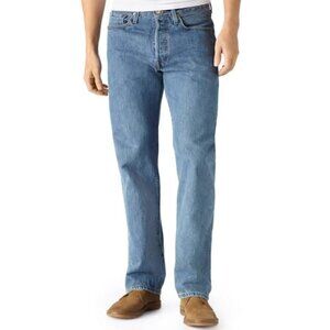 Levi's 501 Men's Blue Straight Button Fly 100% COTTON Western Jeans Size 38x34